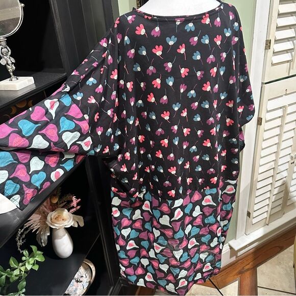 Gudrun Sjoden Black Floral Fig Print Organic Cotton Tunic Dress Size XXL - Picture 6 of 10